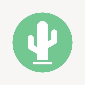 Cactus icon badge, flat circle | Free Icons - rawpixel