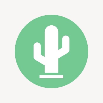 Cactus icon badge, flat circle | Free Icons - rawpixel