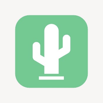 Cactus icon, flat square design | Free Icons - rawpixel