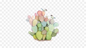 Cactus Illustration Watercolor painting Prickly pear - barrel cactus drawing 