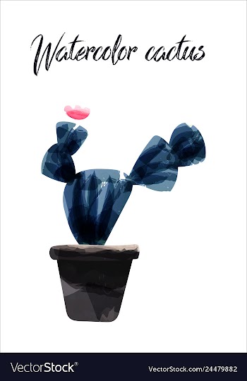 Cactus isolated on white background watercolor vector image