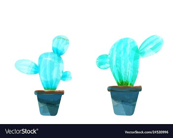Cactus isolated on white background watercolor vector image