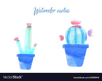 Cactus isolated on white background watercolor vector image