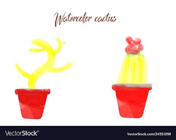 Cactus isolated on white background watercolor vector image