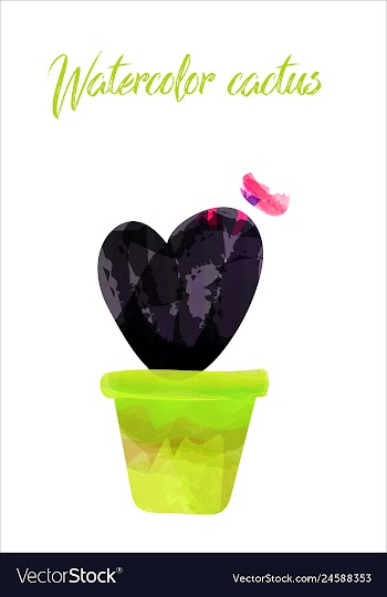 Cactus isolated on white background watercolor vector image