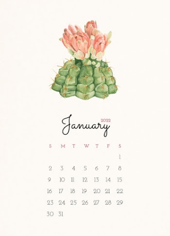 Cactus January 2022 calendar, monthly | Free Photo - rawpixel