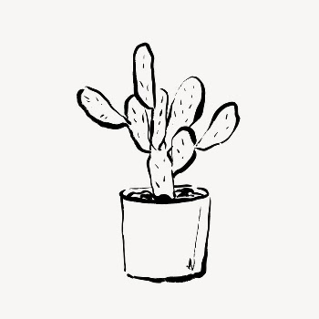 Cactus line art, Chinese brush | Free Photo - rawpixel