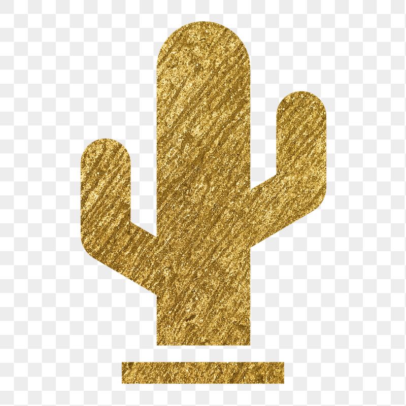 Cactus png icon sticker, gold | Free Icons - rawpixel