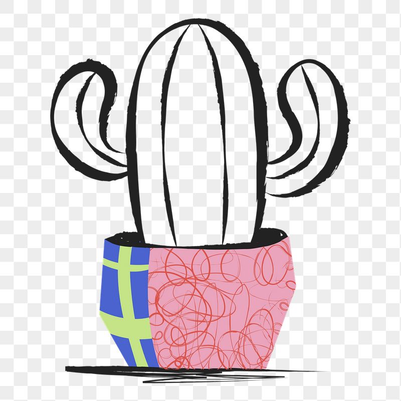 Cactus png sticker, colorful doodle | Free PNG Illustration - rawpixel