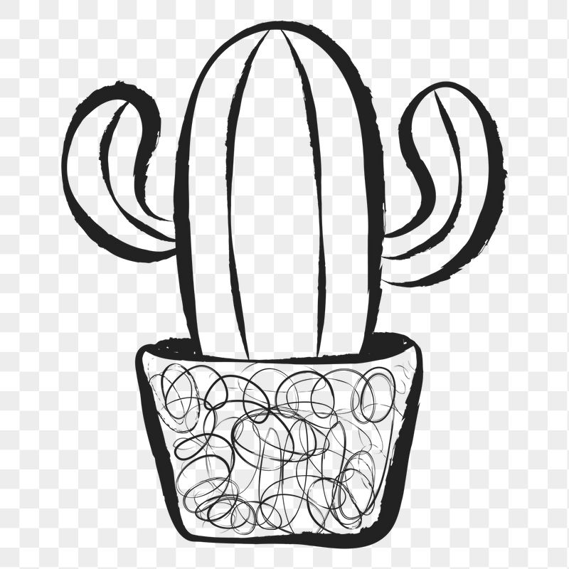 Cactus png sticker, cute doodle | Free PNG Illustration - rawpixel