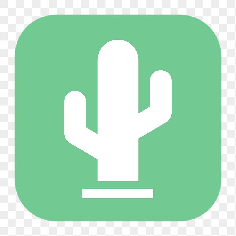 Cactus png sticker, flat square | Free Icons - rawpixel