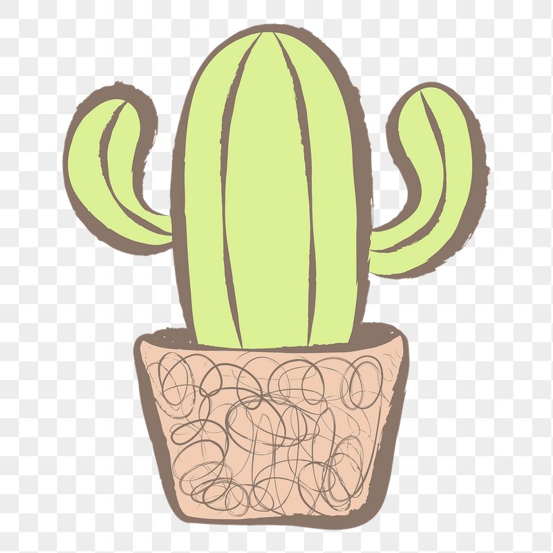 Cactus png sticker, pastel doodle | Free PNG Illustration - rawpixel