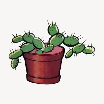 Cactus pot collage element, botanical | Free PSD - rawpixel