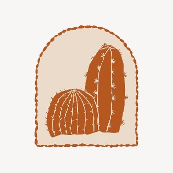 Cactus retro badge collage element | Free Vector - rawpixel