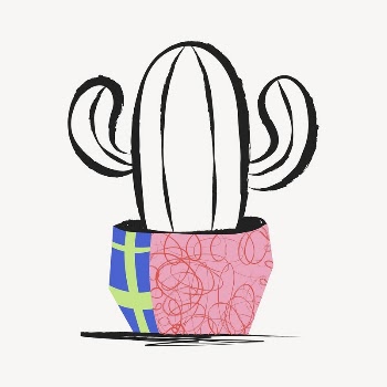 Cactus sticker, colorful doodle in aesthetic | Free PSD Illustration - rawpixel