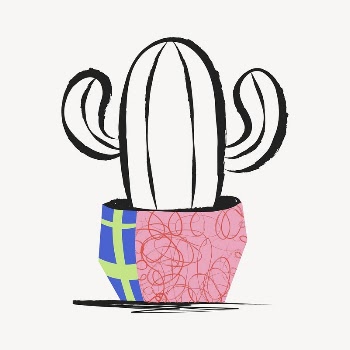 Cactus sticker, colorful doodle in aesthetic | Free Vector Illustration - rawpixel