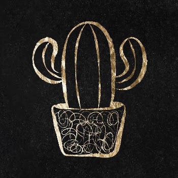 Cactus sticker, gold aesthetic illustration | Free Vector Illustration - rawpixel