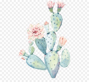 Cactus Watercolor painting Pastel Art - watercolor plants 