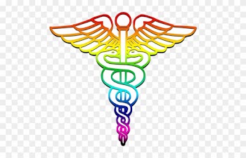Caduceus Medical Logo Rainbow Clipart Image - Symbol For The Medical Arts