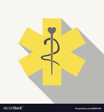 Caduceus - medical sign in modern flat style vector image