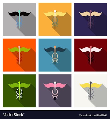 Caduceus - medical sign in modern flat style vector image