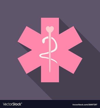 Caduceus - medical sign in modern flat style vector image