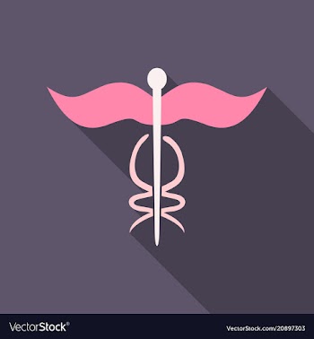Caduceus - medical sign in modern flat style vector image