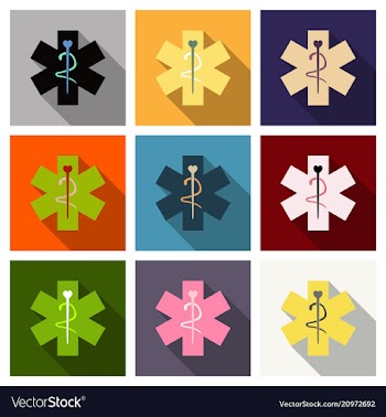 Caduceus - medical sign in modern flat style vector image