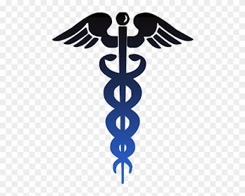 Caduceus Symbol Black Blue - Medical Assistant Caduceus