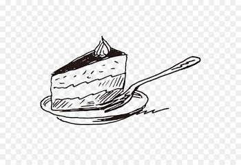 Cafe Chocolate cake Chiffon cake Pastry - Vector sketch cake 