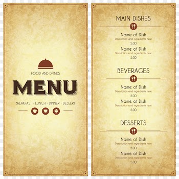 Cafe Menu Restaurant Breakfast Brunch - Vintage menu design vector 