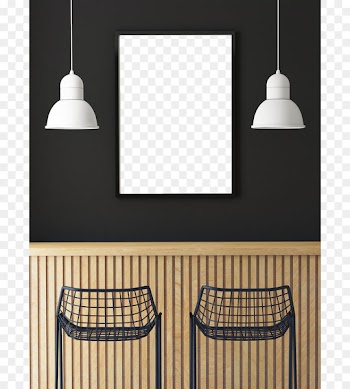 Cafe Poster Stock photography Mockup - White drawing board with the lamp 