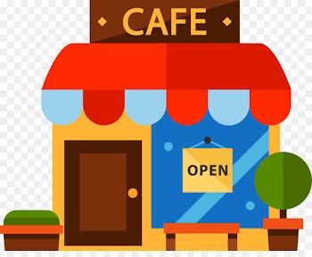 Cafe Restaurant - Cartoon color coffee house 