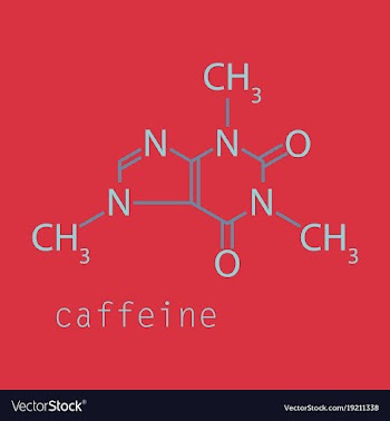 Caffeine molecule chemical structure background vector image