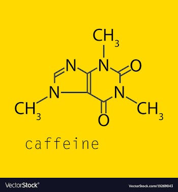 Caffeine molecule chemical structure background vector image