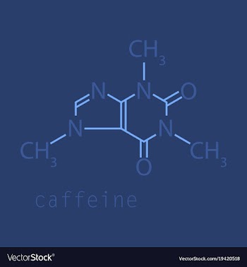 Caffeine molecule chemical structure background vector image