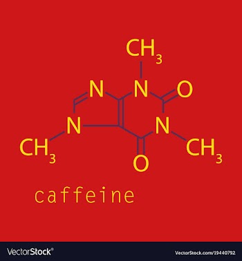 Caffeine molecule chemical structure background vector image