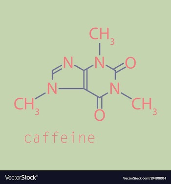 Caffeine molecule chemical structure background vector image