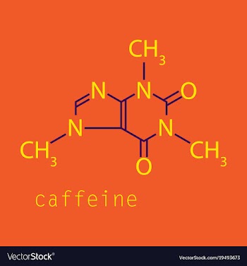 Caffeine molecule chemical structure background vector image
