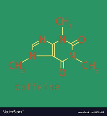 Caffeine molecule chemical structure background vector image