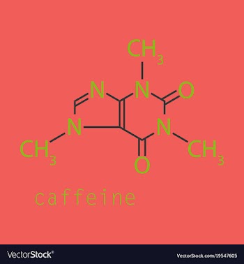 Caffeine molecule chemical structure background vector image