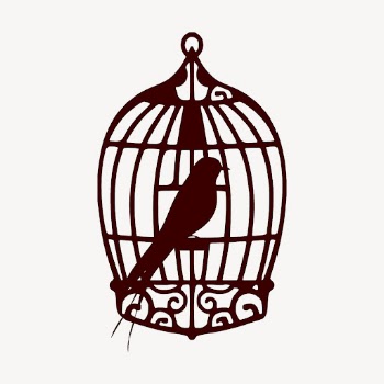 Caged bird silhouette clipart, animal | Free Vector - rawpixel