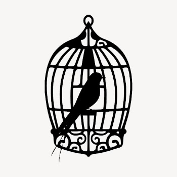 Caged bird  silhouette clipart, | Free Vector - rawpixel