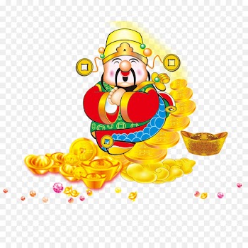 Caishen Zhu0113ngyuxe8 Deity Lunar calendar Month - Gold ingot yellow hat and Treasurer 