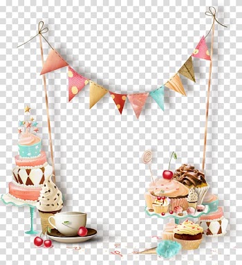 Cake and cupcake , Birthday Holiday Gift Hope New Year, Birthday cake ribbon transparent background PNG clipart