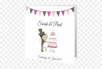 Cake Cutting Wedding Day Invite 140 X 140 Folded - Red White And Blue Bunting