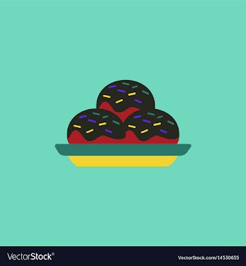 Cake on plate vector image