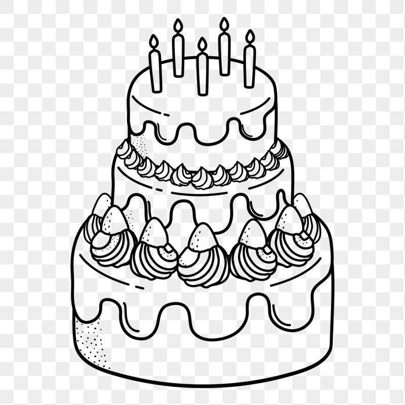 Cake png doodle sticker, black | Free PNG Illustration - rawpixel