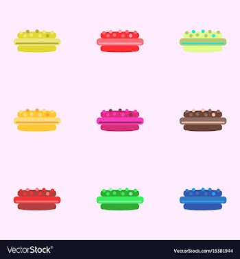 Cake set icons vector image