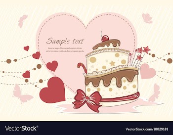 Cake with hearts vector image
